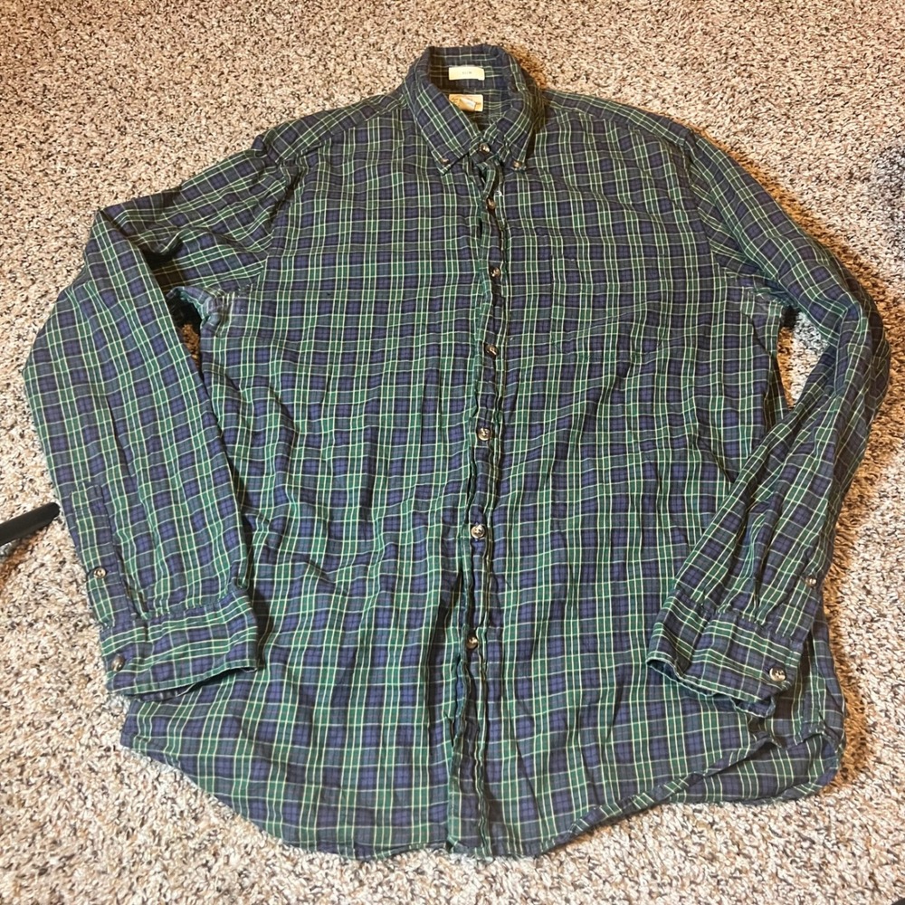 J. Crew Slim Fit Brushed Twill Plaid Button‎ Down Shirt Large